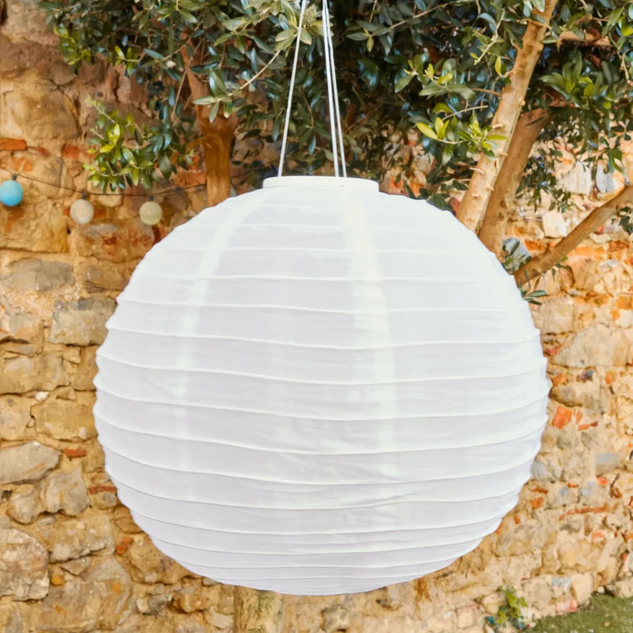 Luminaire Jardin|Eclairage Extérieur|#N/A Suspension de jardin solaire (H35 cm) Lanterne chinoise he Blanc