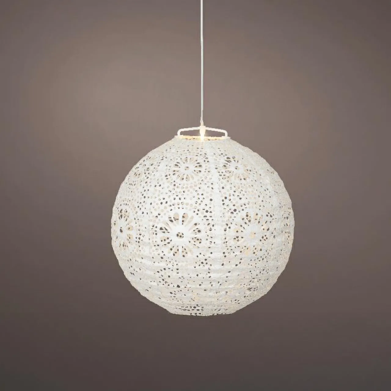 Luminaire Jardin|Eclairage Extérieur|KAEMINGK Suspension de jardin solaire (H23 cm) Lanterne ajourée he Blanc