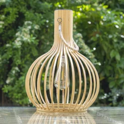 Luminaire Jardin|Eclairage Extérieur|#N/A Suspension de jardin solaire LED (H40 cm) Bambou naturel Beige