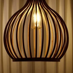 Luminaire Jardin|Eclairage Extérieur|#N/A Suspension de jardin solaire LED (H40 cm) Bambou naturel Beige