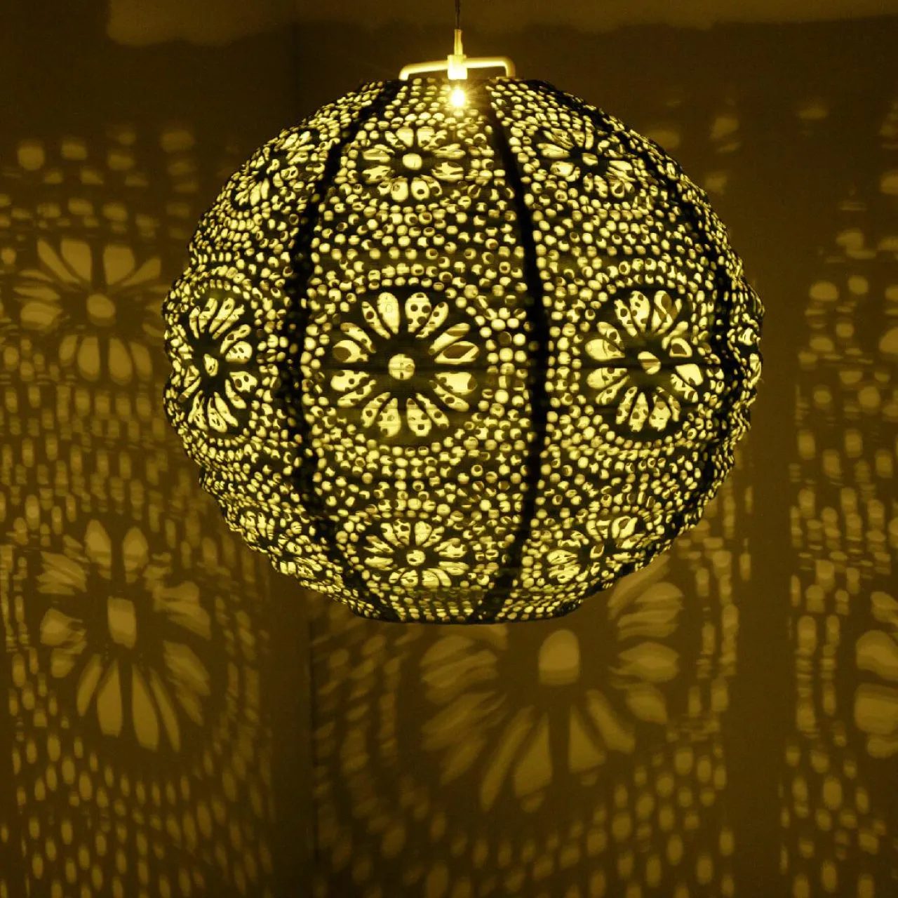 Luminaire Jardin|Eclairage Extérieur|#N/A Suspension de jardin solaire (H23 cm) Lanterne ajourée e Vert