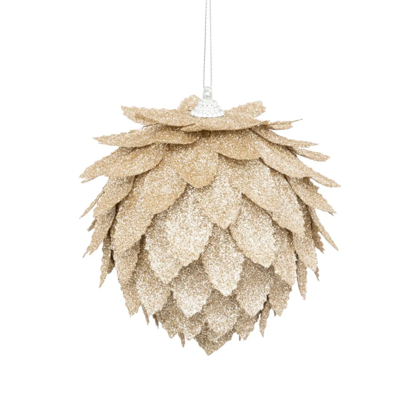 Décoration De Sapin|JJA Suspension de Noël (D10 cm) Feuilles enneigées Champagne Or
