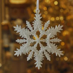 Décoration De Sapin|KAEMINGK Suspension de Noël (D13 cm) Flocon éclat givré pailleté Perle