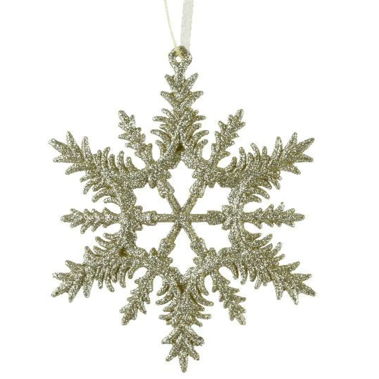 Décoration De Sapin|KAEMINGK Suspension de Noël (D13 cm) Flocon éclat givré Dé pailleté Or