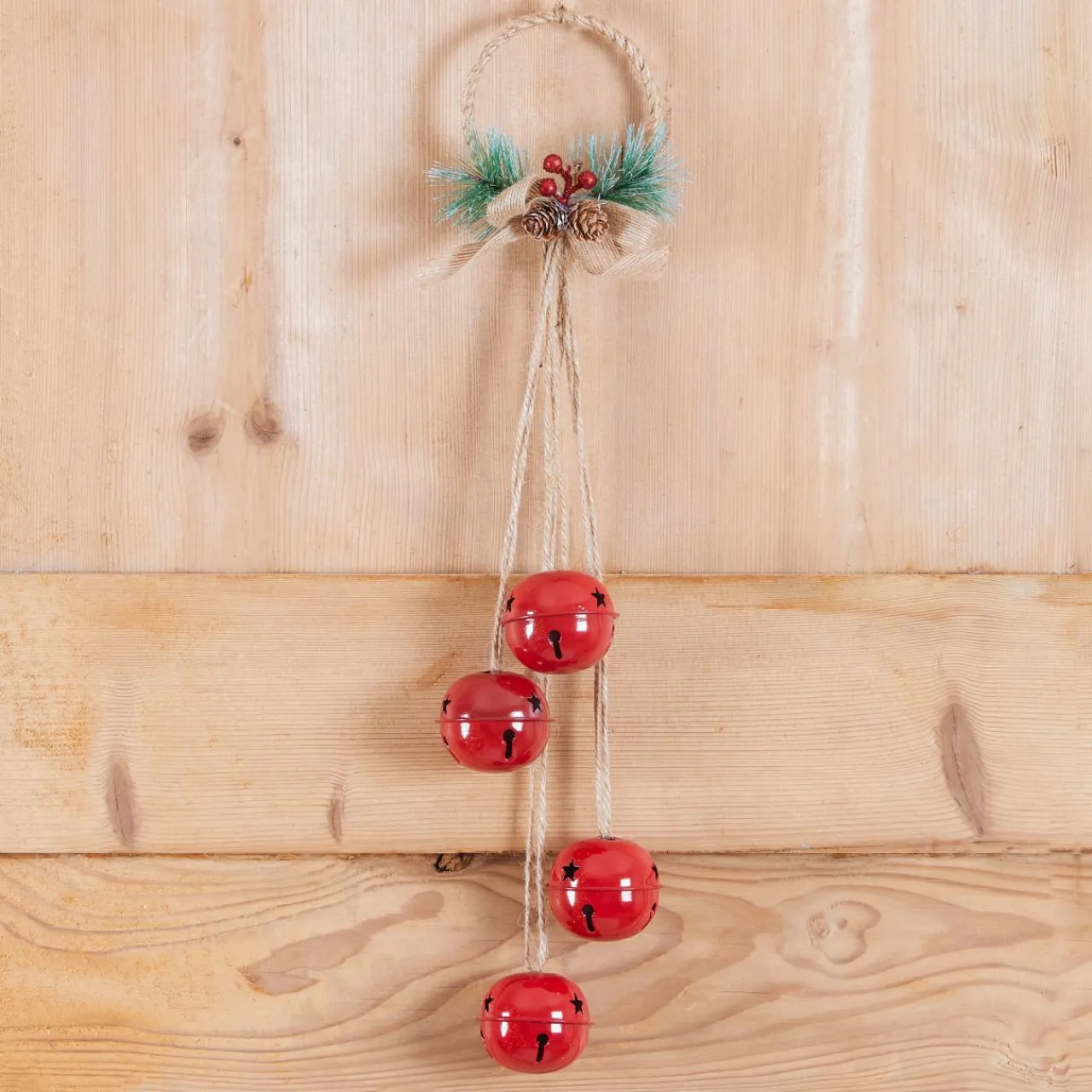 Déco Et Objet De Noël|JJA Suspension de Noël déco (H55 cm) Grelots en métal Rouge