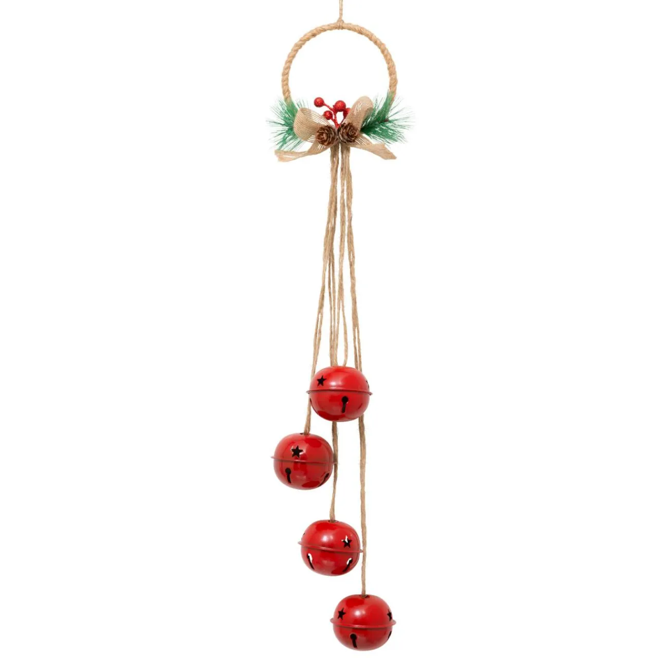 Déco Et Objet De Noël|JJA Suspension de Noël déco (H55 cm) Grelots en métal Rouge