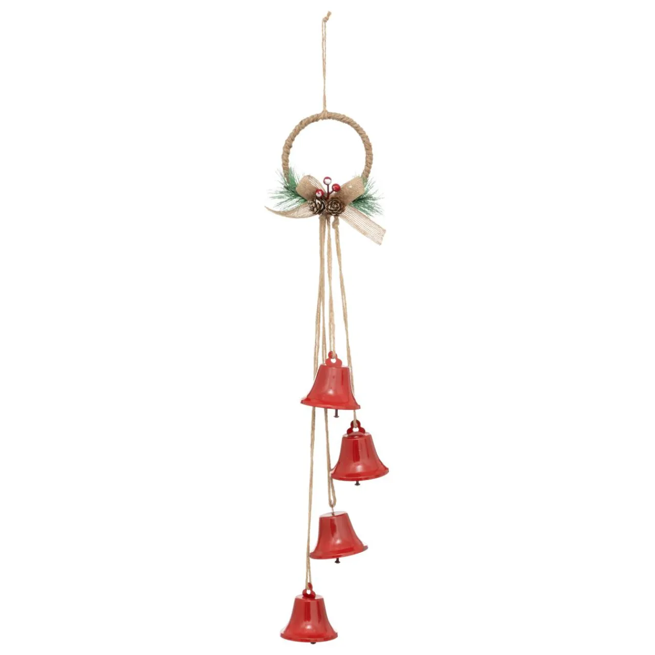 Déco Et Objet De Noël|JJA Suspension de Noël déco (H55 cm) Clochettes en métal Rouge