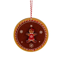 Décoration De Sapin|JJA Suspension de Noël en bois (D9 cm) Rondin Pain d'épices Marron