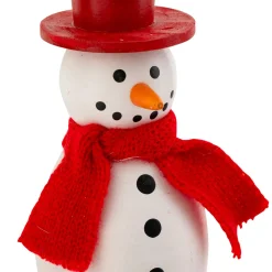 Décoration De Sapin|JJA Suspension de Noël en bois (H10 cm) Charmant bonhomme de neige et blanc Rouge