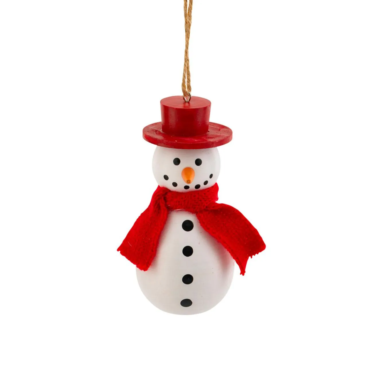 Décoration De Sapin|JJA Suspension de Noël en bois (H10 cm) Charmant bonhomme de neige et blanc Rouge