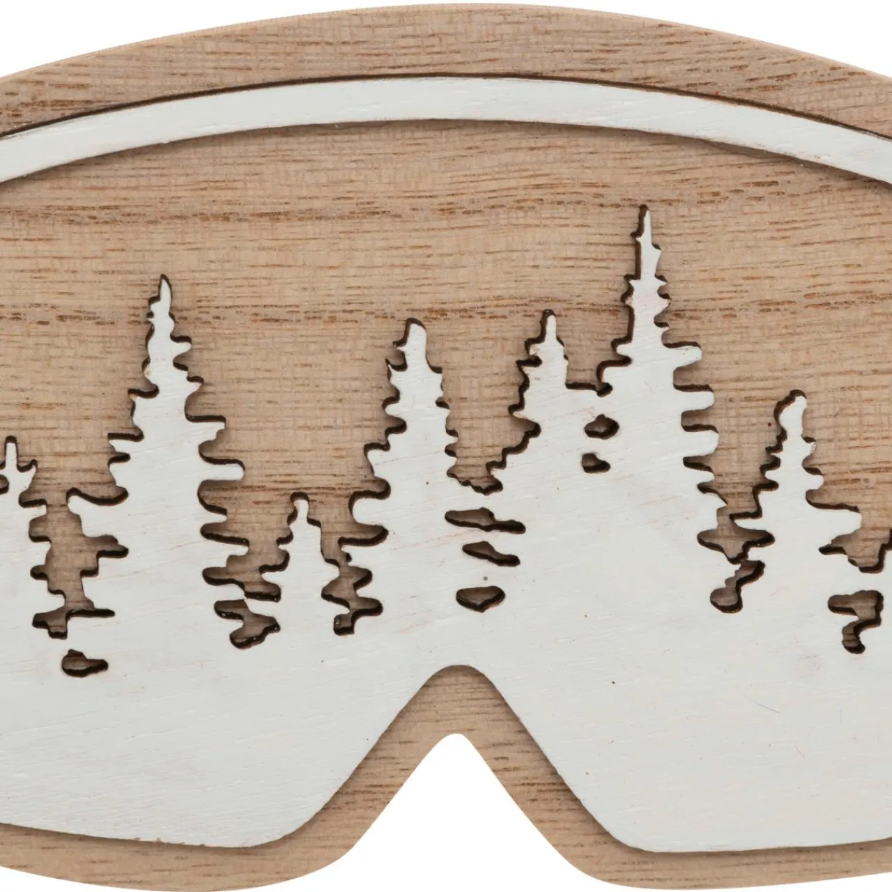 Décoration De Sapin|JJA Suspension de Noël en bois (H16 cm) Masque de ski Naturel