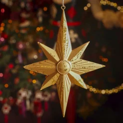 Décoration De Sapin|KAEMINGK Suspension de Noël en métal (H18 cm) Étoile Venezia Or