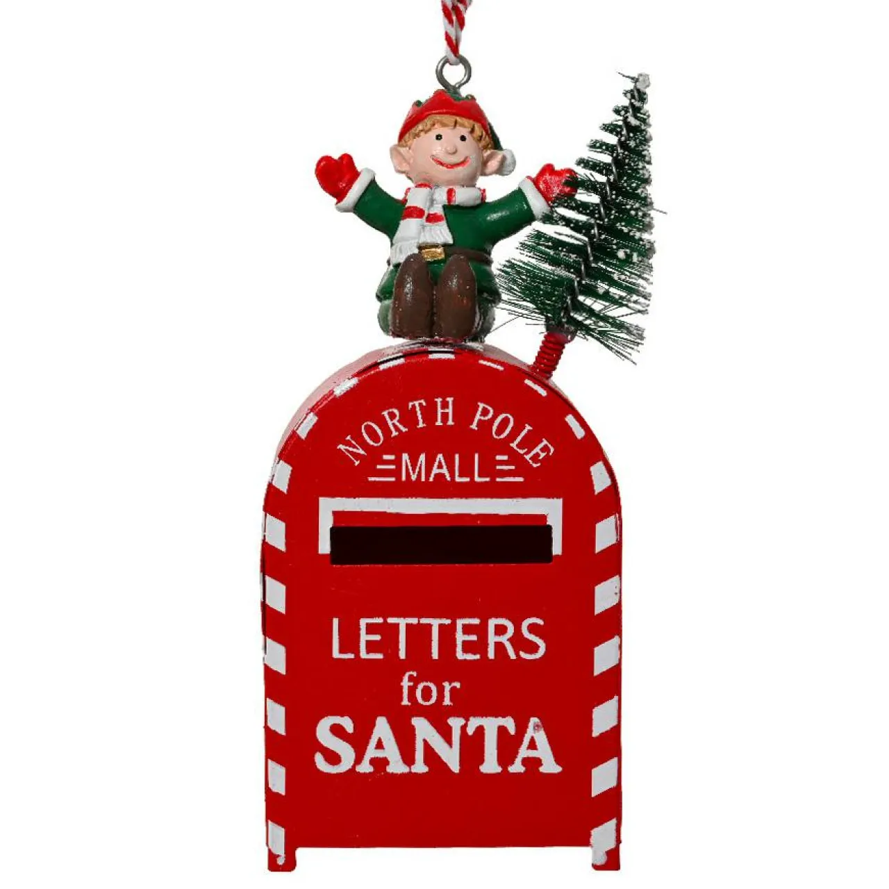 Décoration De Sapin|KAEMINGK Suspension de Noël en métal (H10 cm) Maisonnette et ski Rouge