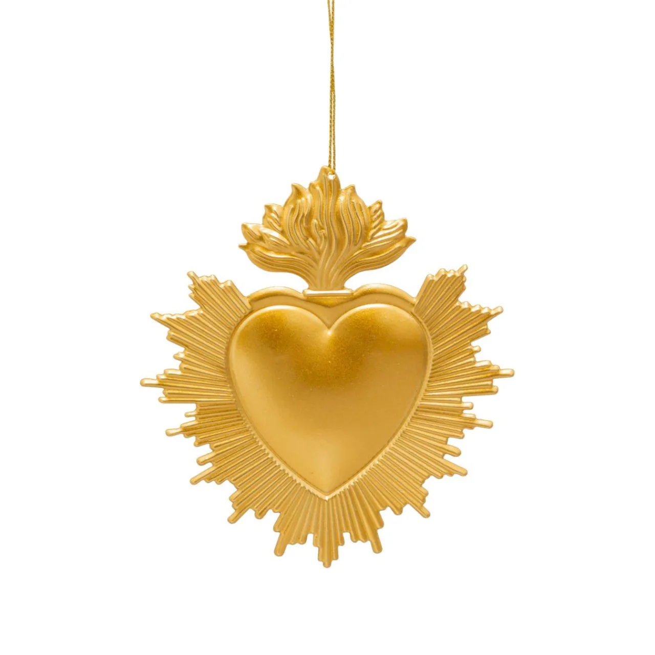 Décoration De Sapin|JJA Suspension de Noël en métal (H14 cm) Cœur Exvoto Dé Or