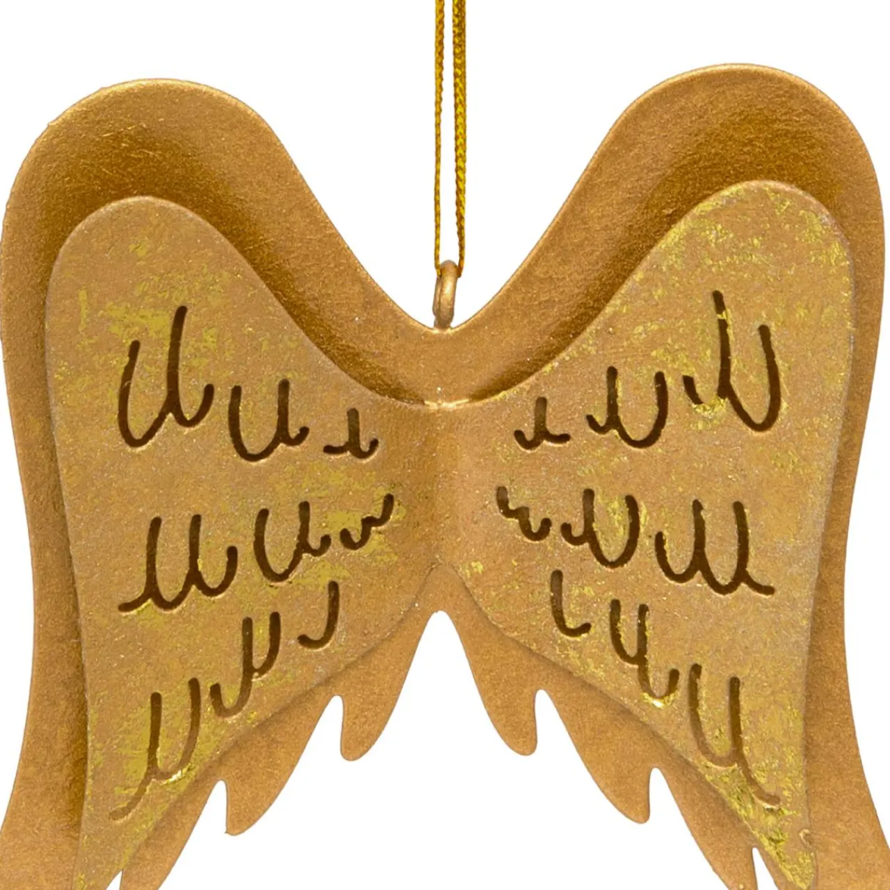 Décoration De Sapin|JJA Suspension de Noël en métal (H11 cm) Ailes d'ange Or