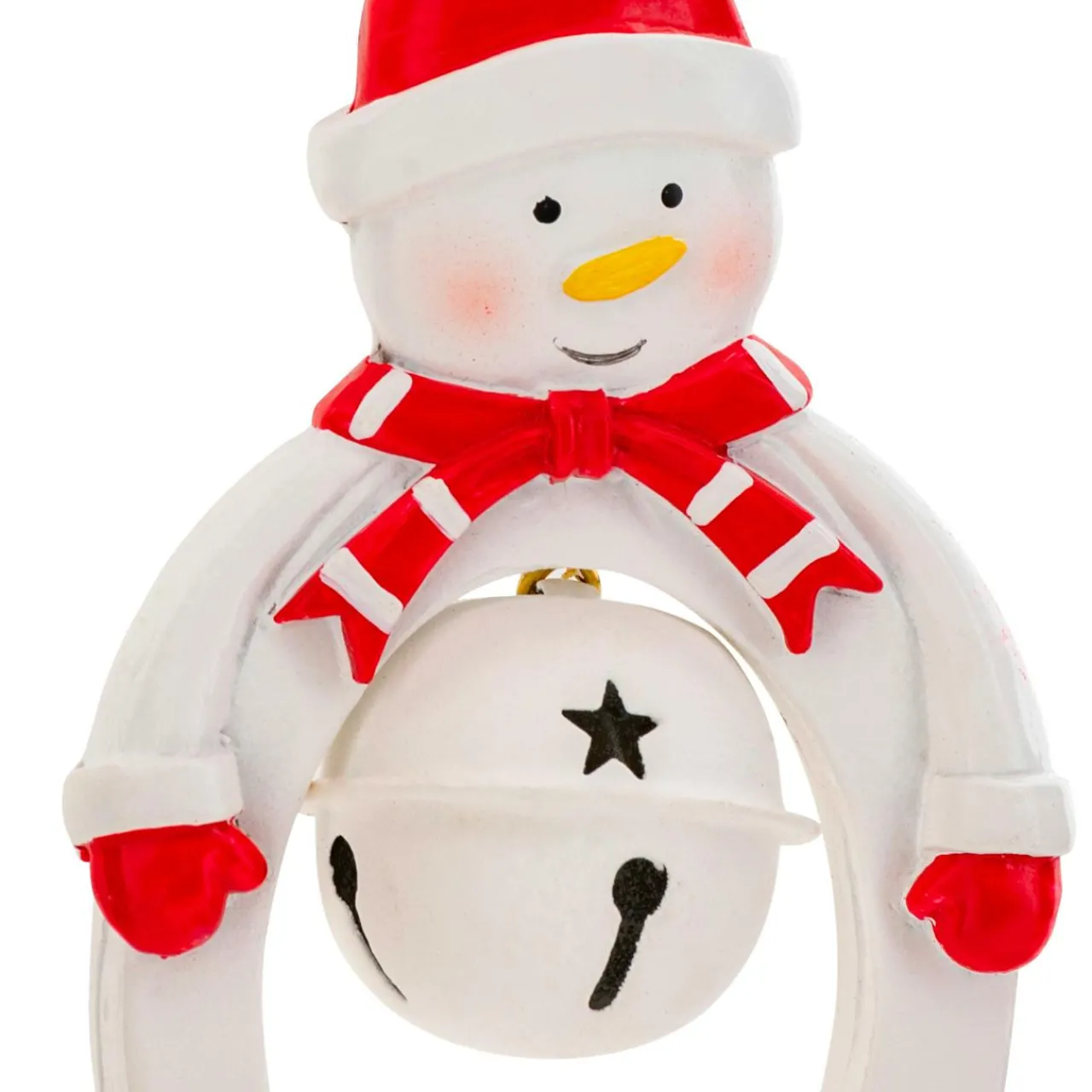 Décoration De Sapin|JJA Suspension de Noël en métal (H10 cm) Cloche et bonhomme de neige Blanc
