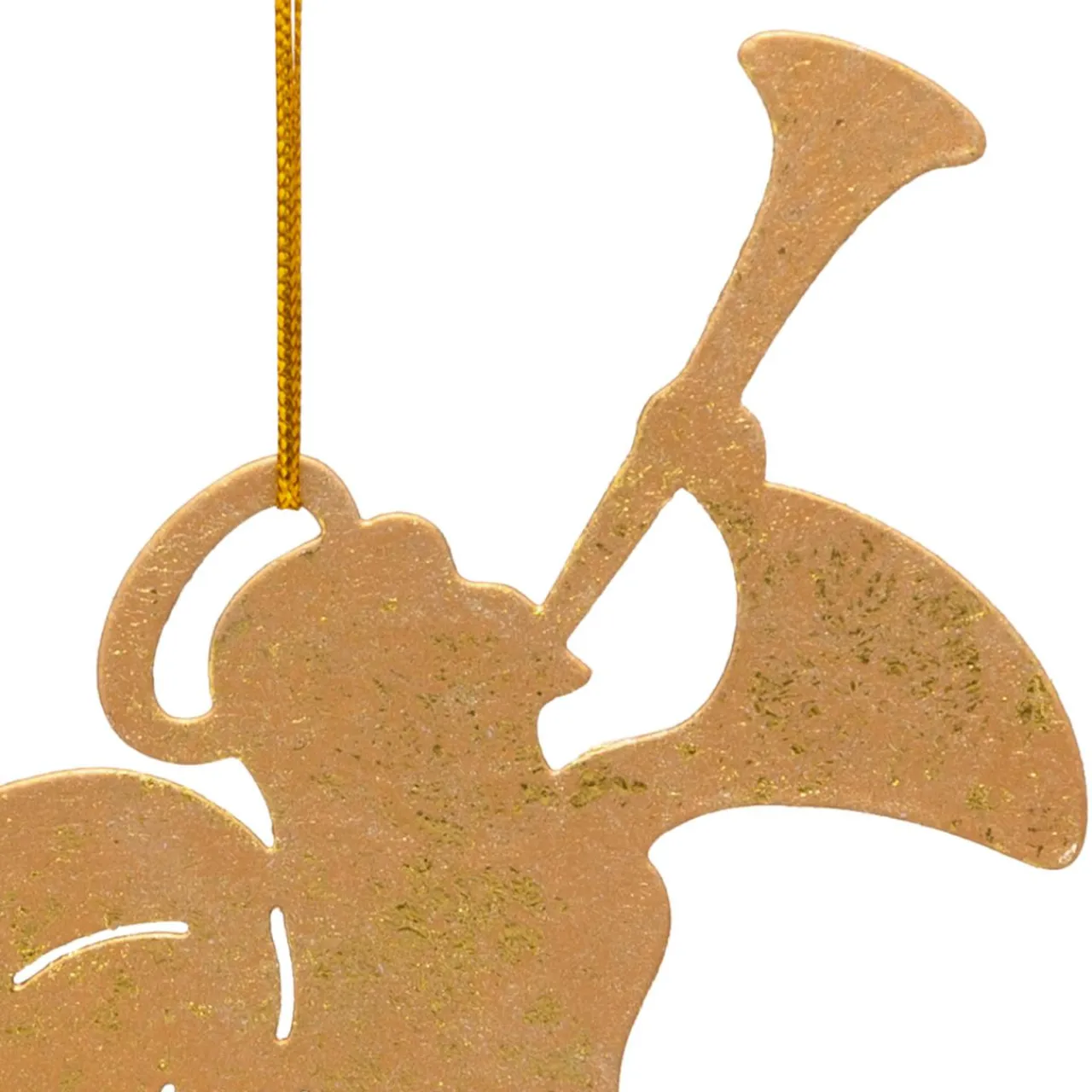 Décoration De Sapin|JJA Suspension de Noël en métal (H17 cm) Ange trompette Dé Or