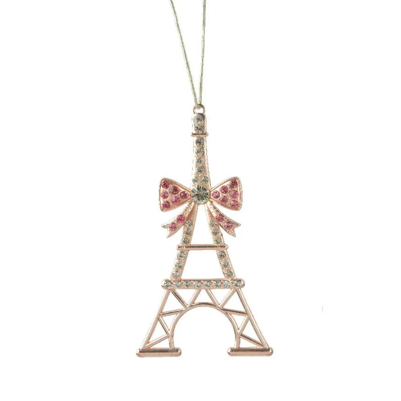 Décoration De Sapin|KAEMINGK Suspension de Noël en métal (H11 cm) Tour Eiffel strass dée Or