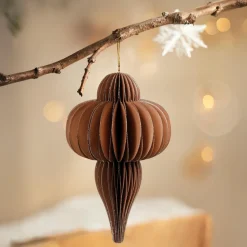 Déco Et Objet De Noël|Décoration De Sapin|KAEMINGK Suspension de Noël en papier (H20 cm) fermeture Magnétique Brun café Marron
