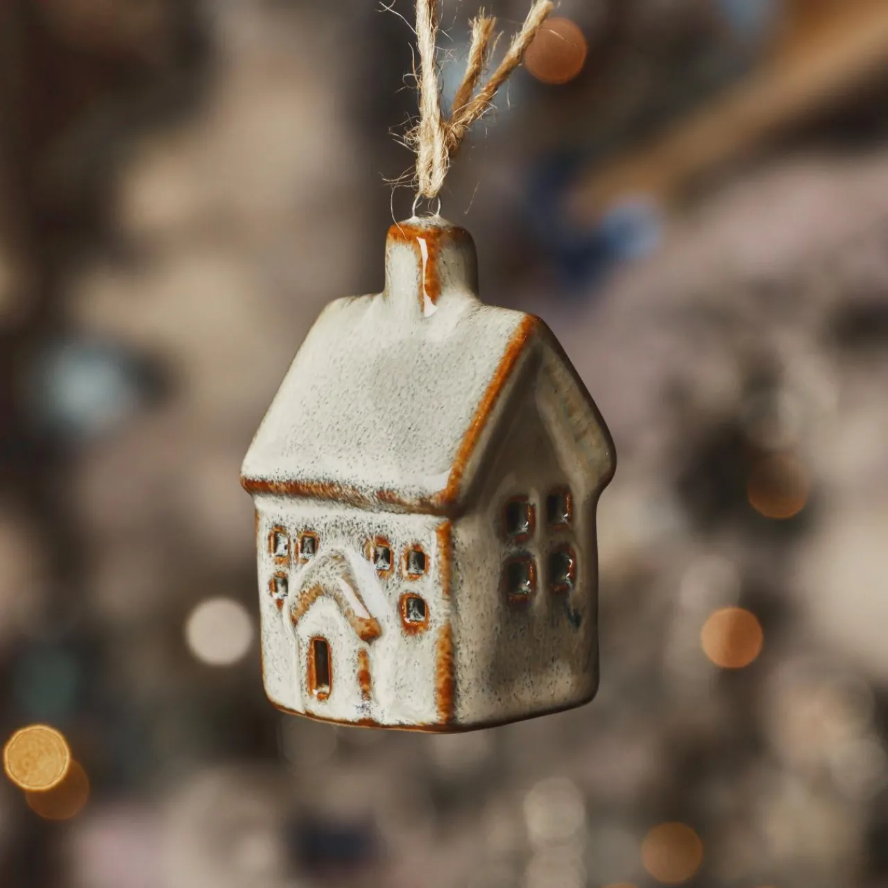 Décoration De Sapin|KAEMINGK Suspension de Noël en porcelaine (H7 cm) Maison douce Beige