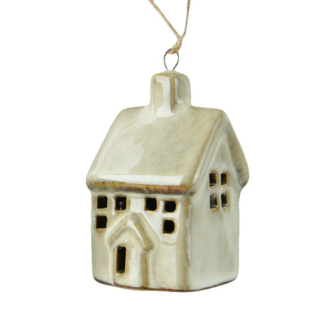 Décoration De Sapin|KAEMINGK Suspension de Noël en porcelaine (H7 cm) Maison douce Beige