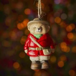 Décoration De Sapin|KAEMINGK Suspension de Noël en terre cuite (H9 cm) Petit Ours Rouge