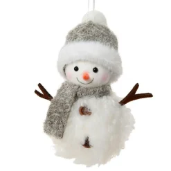 Décoration De Sapin|KAEMINGK Suspension de Noël (H13 cm) Bonhomme de neige Glacy Gris