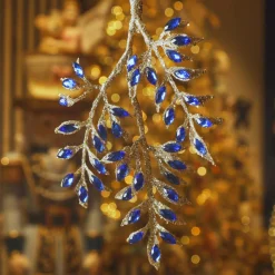 Décoration De Sapin|KAEMINGK Suspension de Noël (H24 cm) Branche diamant Bleu nuit
