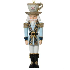 Décoration De Sapin|KAEMINGK Suspension de Noël (H12 cm) Casse-noisette Tea time et blanc Bleu