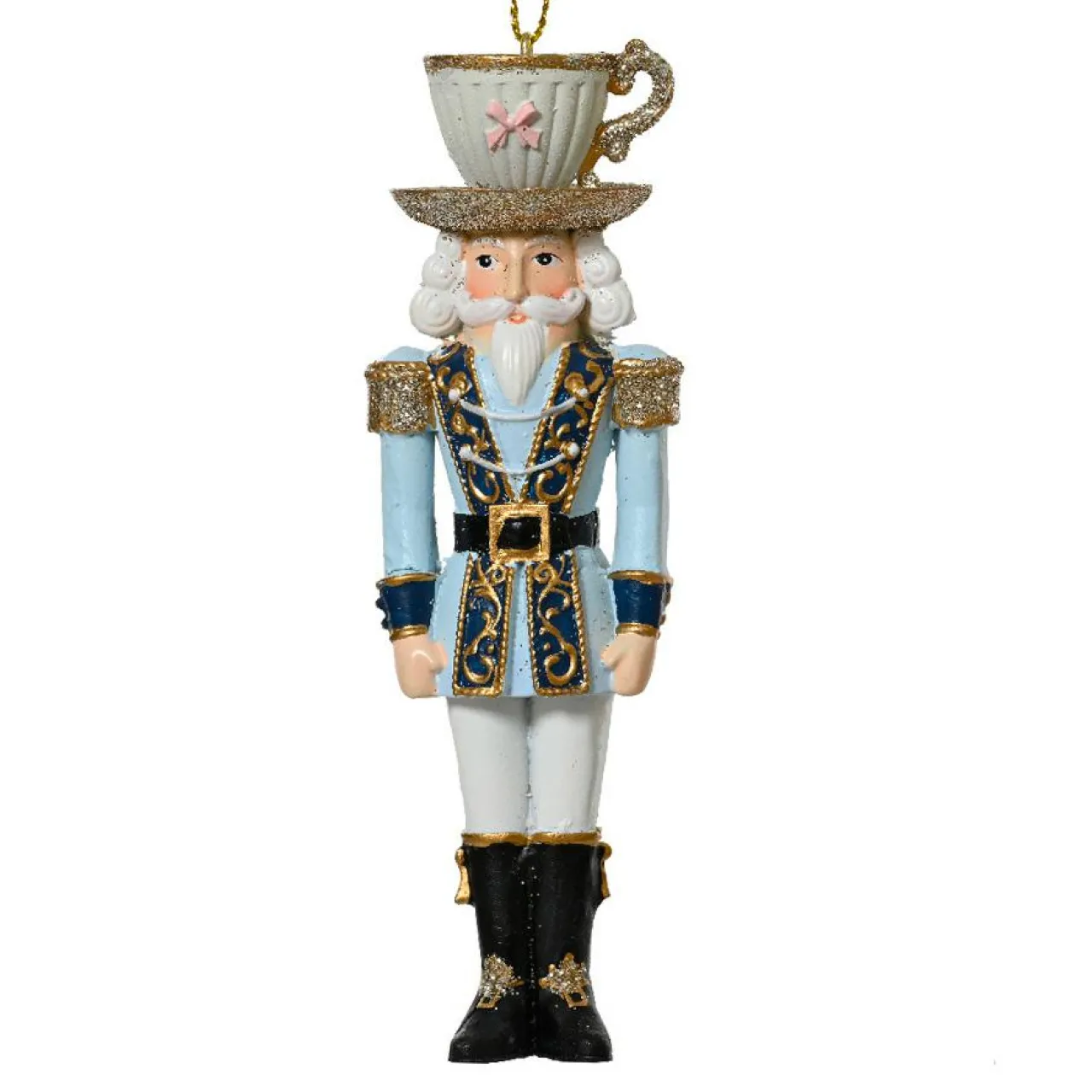 Décoration De Sapin|KAEMINGK Suspension de Noël (H12 cm) Casse-noisette Tea time et blanc Bleu