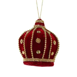 Décoration De Sapin|KAEMINGK Suspension de Noël (H10 cm) Couronne velours Rouge