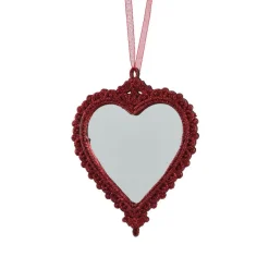 Décoration De Sapin|KAEMINGK Suspension de Noël (H14 cm) Cœur bohème Rouge