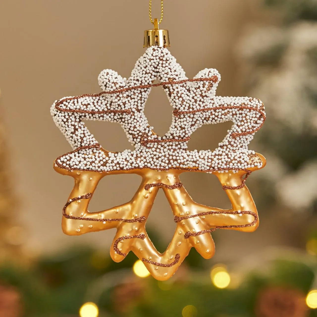 Décoration De Sapin|KAEMINGK Suspension de Noël H13 cm) Flocon gourmand Chocolat Marron