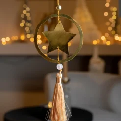 Décoration De Sapin|KAEMINGK Suspension de Noël (H8 cm) Kaya Camel Or