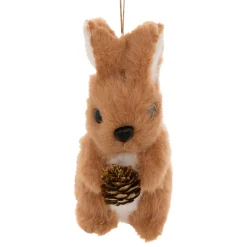 Décoration De Sapin|JJA Suspension de Noël (H12 cm) Lapin et pomme de pin Caramel