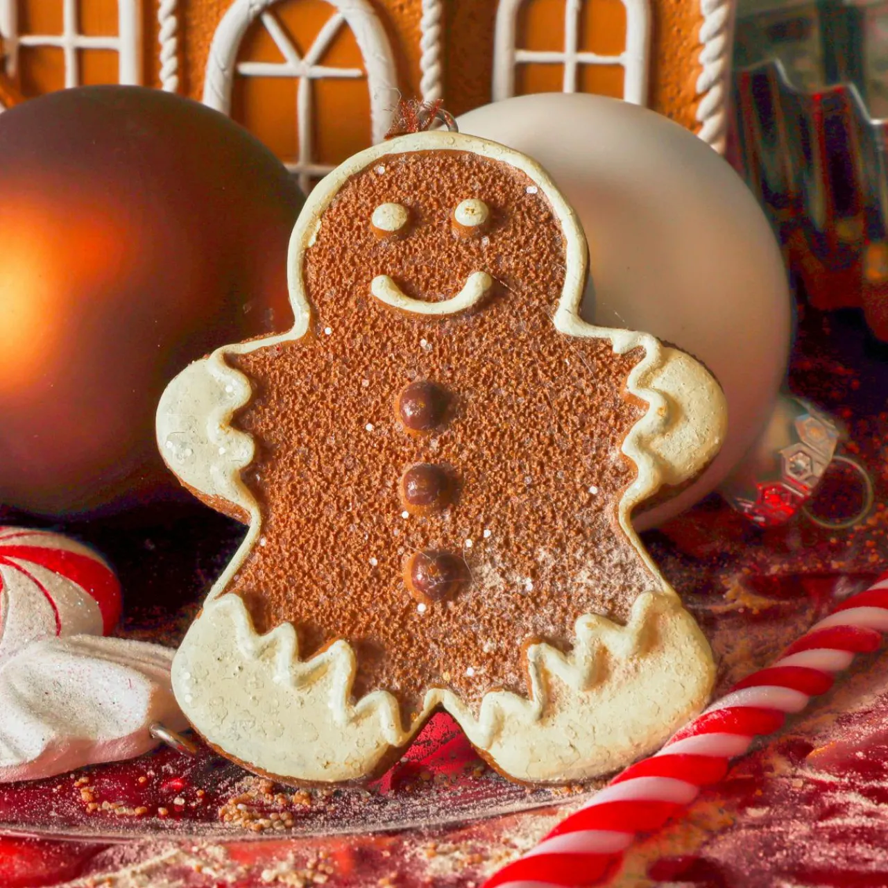 Décoration De Sapin|KAEMINGK Suspension de Noël (H7 cm) Pain d'épice Adrien Chocolat Marron