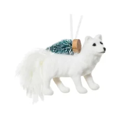 Décoration De Sapin|KAEMINGK Suspension de Noël (H7 cm) Renard filou Blanc