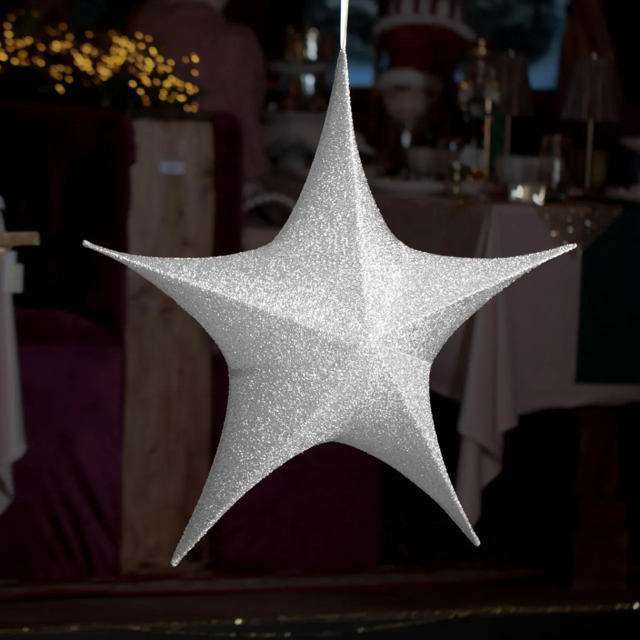 Personnage, Objet Grand Format|Déco Et Objet De Noël|KAEMINGK Suspension géante (D135 cm) Étoile de Noël Christmas Argent
