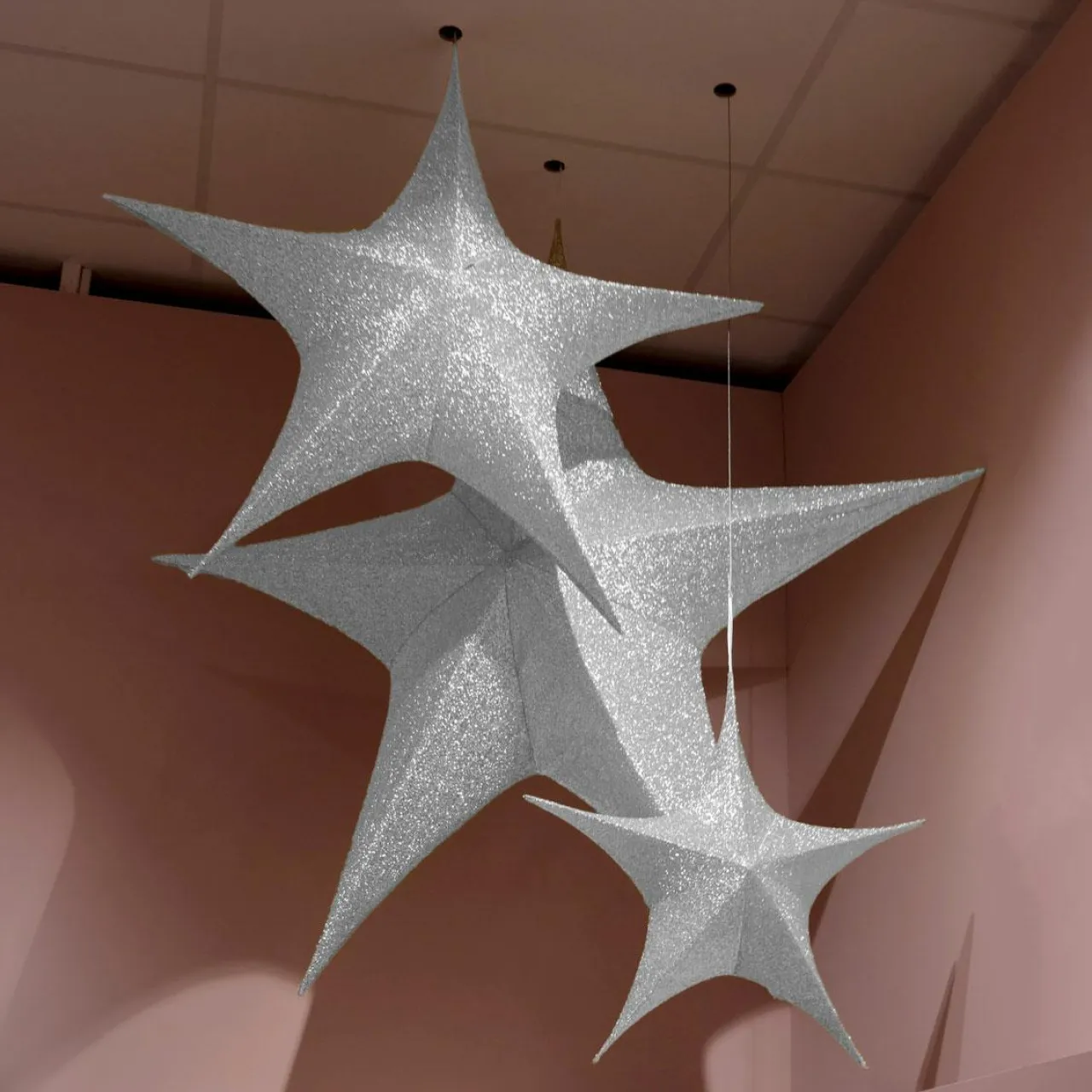 Personnage, Objet Grand Format|Déco Et Objet De Noël|KAEMINGK Suspension géante (D135 cm) Étoile de Noël Christmas Argent