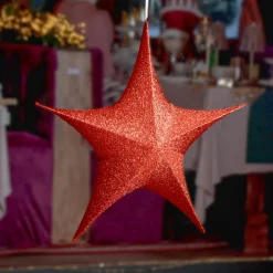 Personnage, Objet Grand Format|Déco Et Objet De Noël|KAEMINGK Suspension géante (D135 cm) Étoile de Noël Christmas Rouge