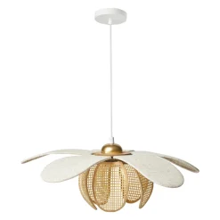 Lampe Suspension|OSTARIA Suspension lin et bambou (D50 cm) Madagascar Beige