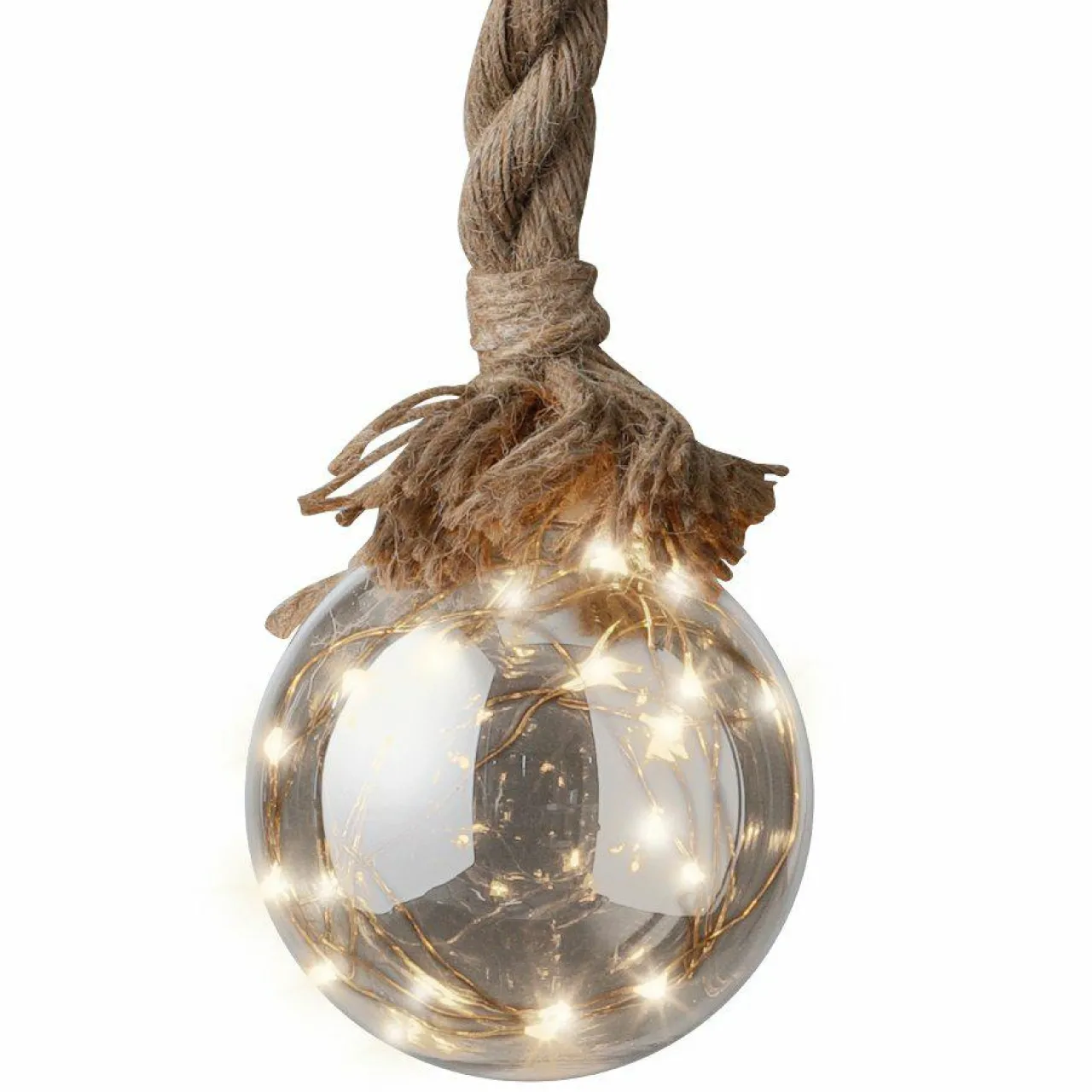 Déco Et Objet De Noël|Déco Et Objet Lumineux|KAEMINGK Suspension lumineuse à piles 30 LED (D14 cm) Boule de Noël ambrée Blanc chaud Ambre