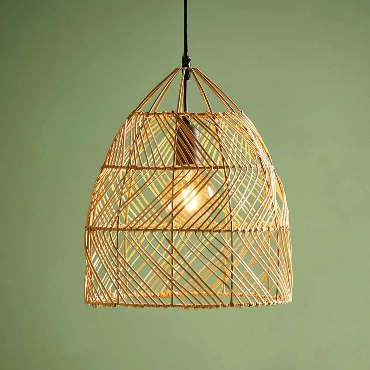 Lampe Suspension|OSTARIA Suspension lumineuse bambou (D30 cm) Haiku Naturel