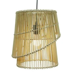 Lampe Suspension|EMINZA Suspension lumineuse design en bambou (H36 cm) Alicante Naturel