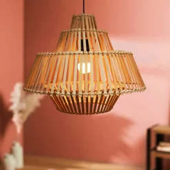 Lampe Suspension|EMINZA Suspension lumineuse design en bambou (D50 cm) Cabrera Naturel