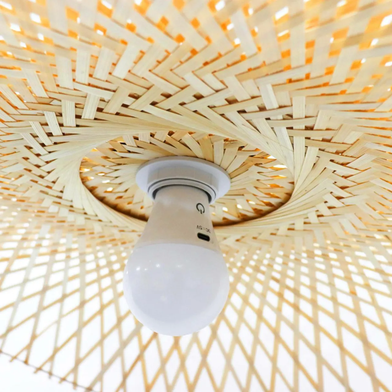 Lampe Suspension|EMINZA Suspension lumineuse en bambou (D75 cm) Mérida Naturel