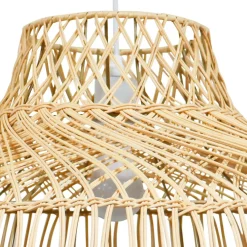 Lampe Suspension|EMINZA Suspension lumineuse en bambou ajouré (D60 cm) Riviera Naturel