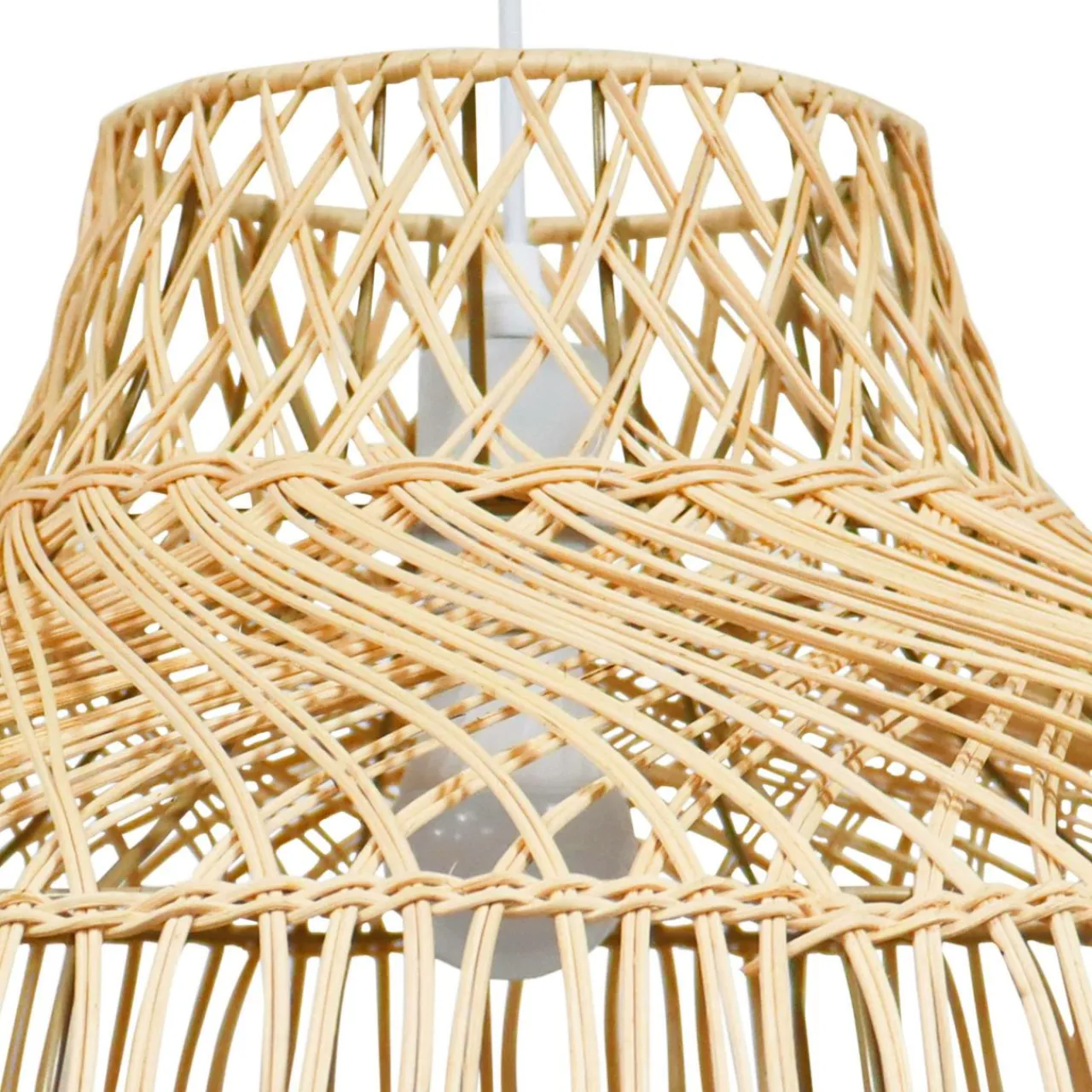 Lampe Suspension|EMINZA Suspension lumineuse en bambou ajouré (D60 cm) Riviera Naturel