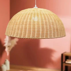 Lampe Suspension|EMINZA Suspension lumineuse en bambou tressé (D60 cm) Eivissa Naturel