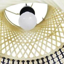 Lampe Suspension|EMINZA Suspension lumineuse en bambou (D45 cm) Huesca et naturel Noir